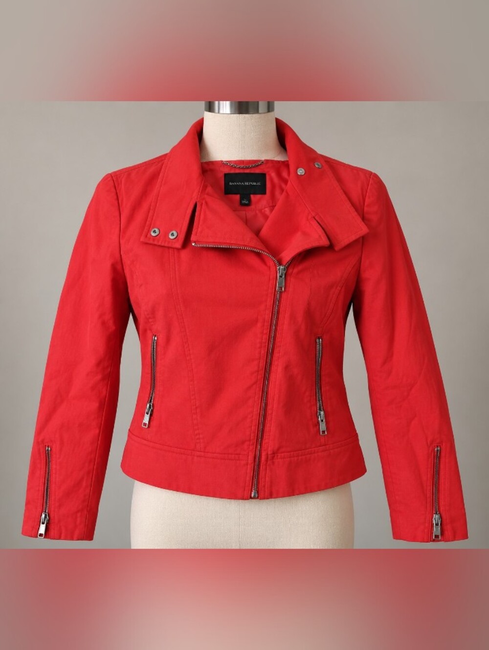 Banana Republic Red Moto Jacket Size L